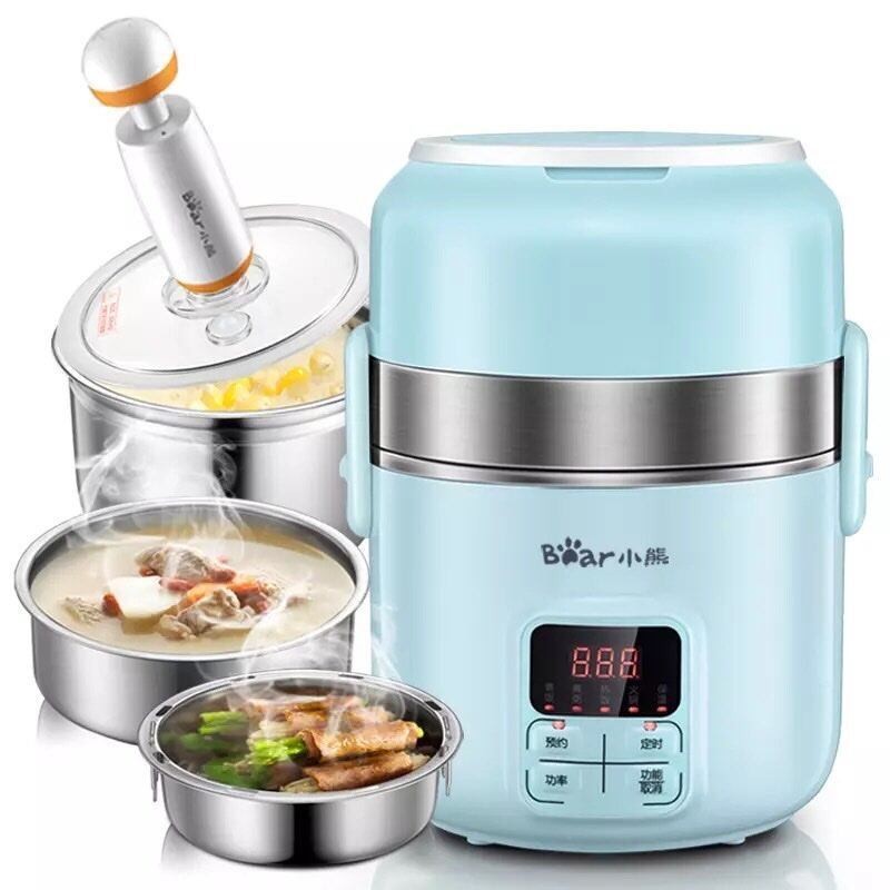 Bear/2L Electric Lunch Box Mini Fresh Plus Multi functional Double Layer Stainless Steel Internal Cooking Rice Machine