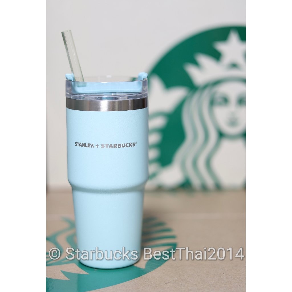 ♞,♘แก้ว Stanley + Starbucks 2020 คอลเลคชั่น เกาหลี ความจุ 473 ml (16 ออนซ์) สีฟ้า