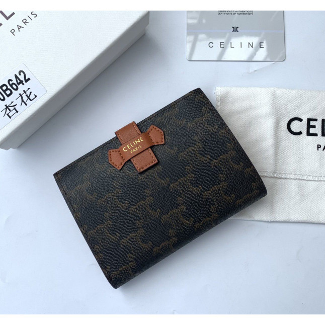 [กล่องของขวัญ] กระเป๋าผู้หญิงอินเทรนด์ Celine Vintage กระเป๋าสตางค์ ผู้หญิงสุดหรูกระเป๋าถือ