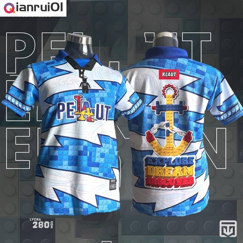 Pelaut LEGO (Lycra 280GSM) 2024 Jersey Microfiber Thailand Unisex Retro Collar Viral Baju Jersey Vir