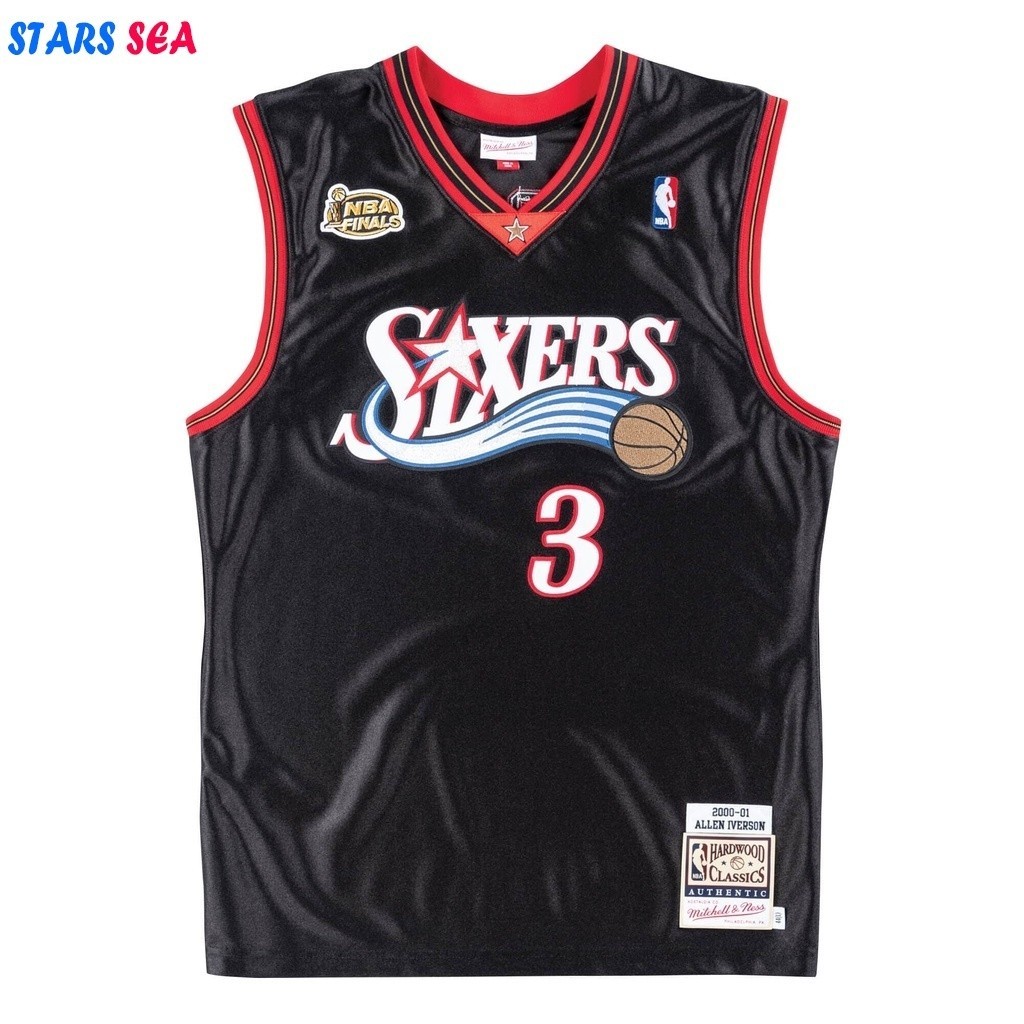 Men 's Allen Iverson Black Philadelphia 76ers 2000-01 Jersey