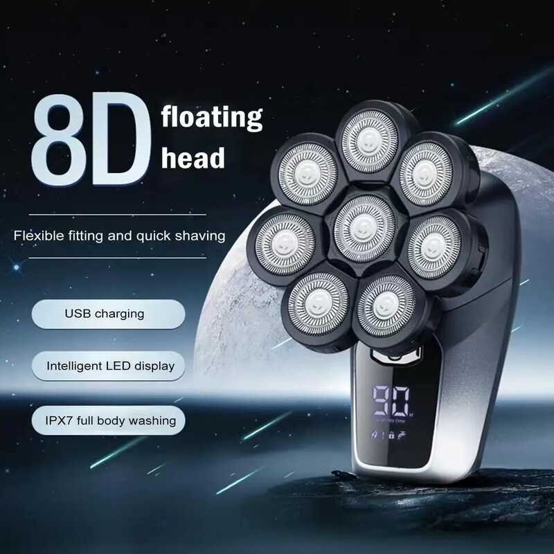 ❤ JINGKE 8D Multi-Function Electric LED Power Display High-Power Men's Shaver Shaving Hine Beard