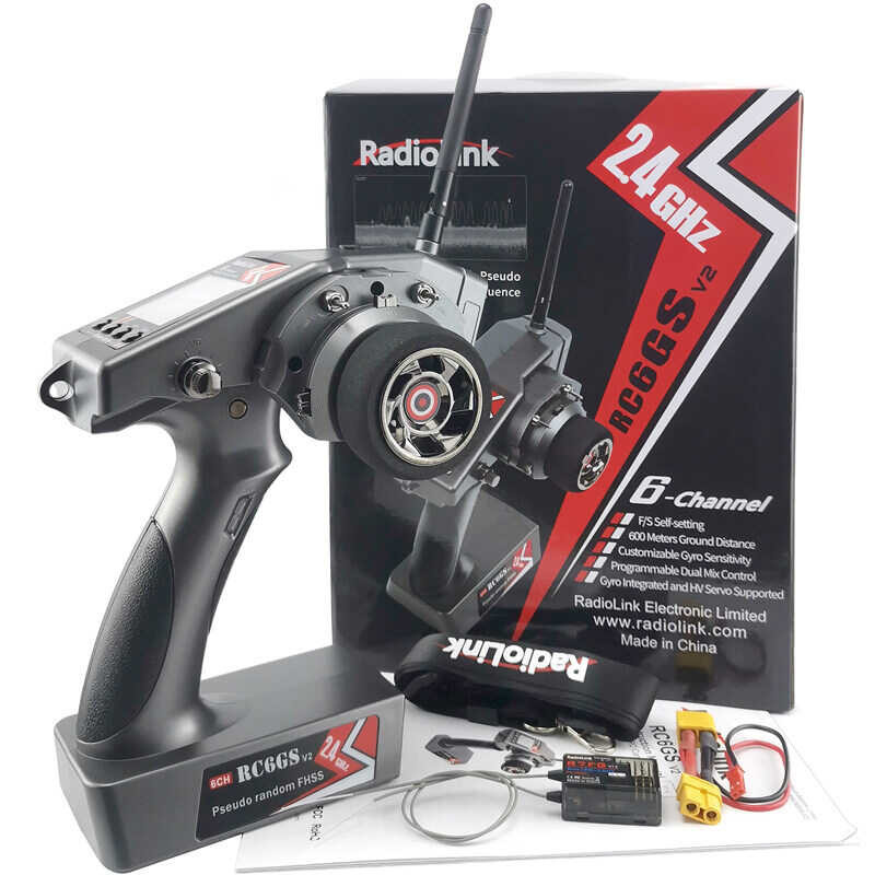 delivery】【In stock】Radiolink ST【Fast RC6GS V2 2.4G 6CH Transmitter+R7FG Gyro Inside Receiver Fo