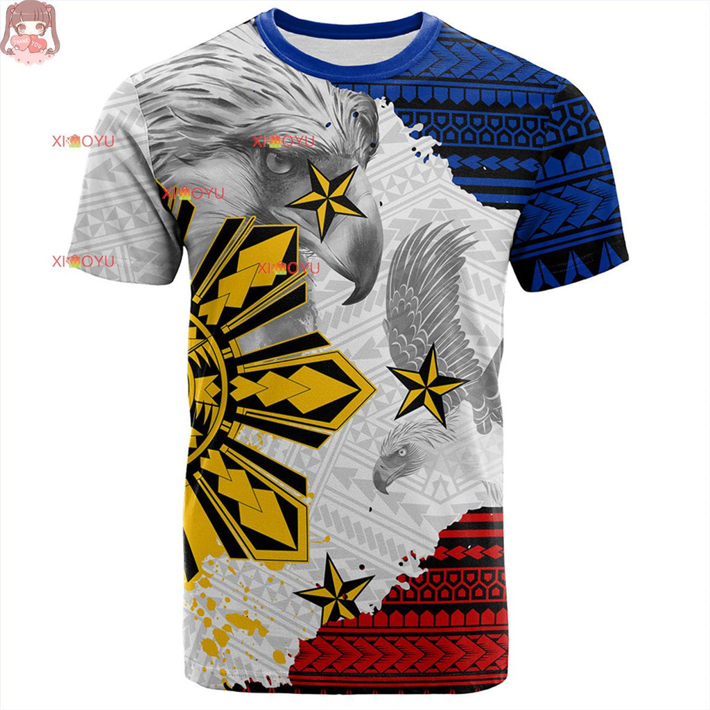 ฟิลิปปินส์เสื้อยืด Eagles Filipino Sun Flag Grunge Style