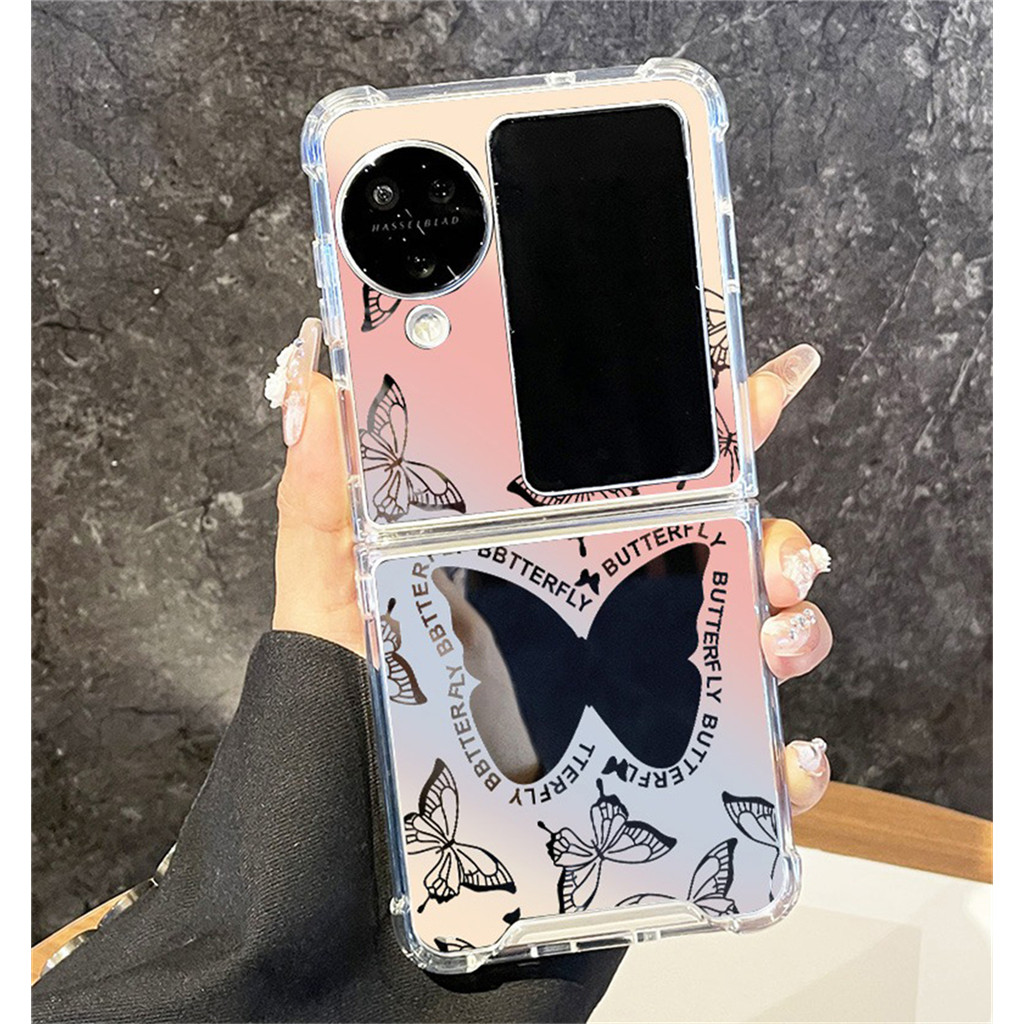 ใหม่เกาหลีหรูหราน่ารักgradientกระจกผีเสื้อเคสโทรศัพท์สําหรับoppoค้นหาn2flip N3Flip N2 flip N3 flip N