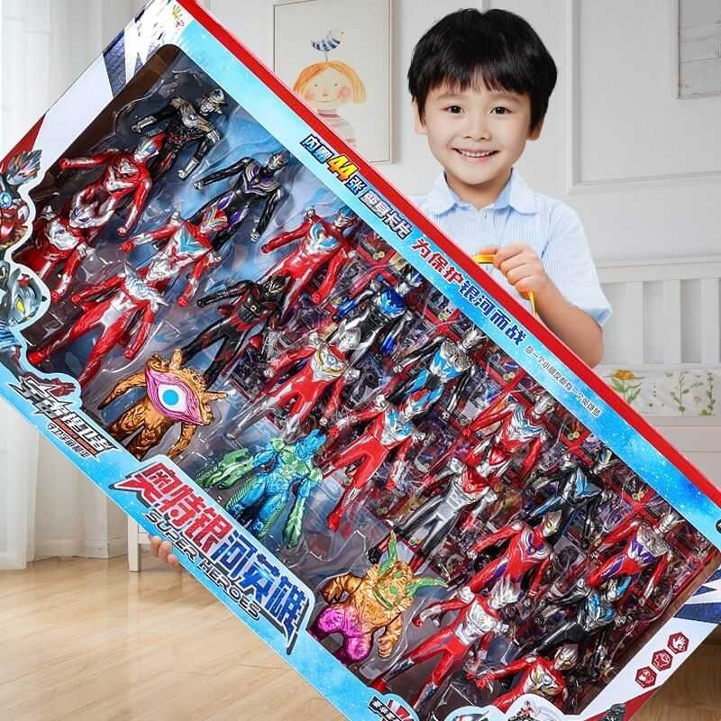 【Ready】 ❀ Boy Tiga Ultraman Toy Set Superman Zero Mask Movable Doll Children's Birthday Gift Box