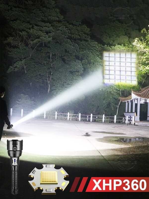 Xhp360ไฟฉายสามารถชาร์จได้5โหมดไฟฉายทรงพลังชาร์จซ้ำได้