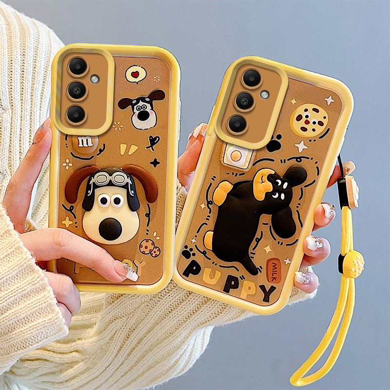 SAMSUNG หรูหราน่ารักการ์ตูนลูกสุนัขสุนัขซิลิโคนนุ่มเคสโทรศัพท์สําหรับsamsung Galaxy A16 A36 A56 A25 A35 A55 A54 A15 A05s A04s A14 A34 4g 5Gปกหลัง