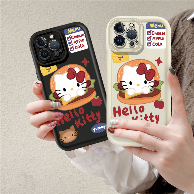 เคสโทรศัพท์สําหรับ OPPO F5 เยาวชน F7 F9 F11 Pro F17 Pro F19 Pro F21 Pro น่ารัก Hello Kitty Burger กั
