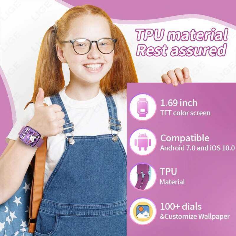 ❥ LIGE เด็กสมาร์ทนาฬิกาสําหรับเด็กผู้หญิงบลูทูธโทร Ip67 กันน้ําเด็ก Smartwatch Health Tracker P