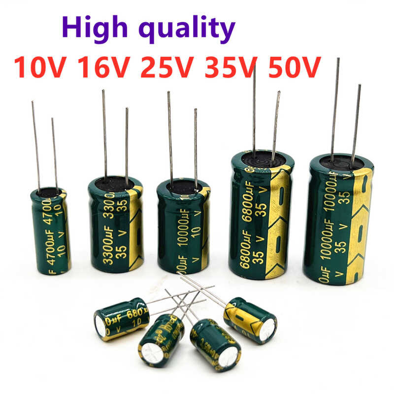 ตัวเก็บประจุด้วยไฟฟ้าความถี่สูง16v 25V 35V 50V 63V 100V 200V 400V 20% 100Uf 220Uf 330Uf 470Uf 680Uf 
