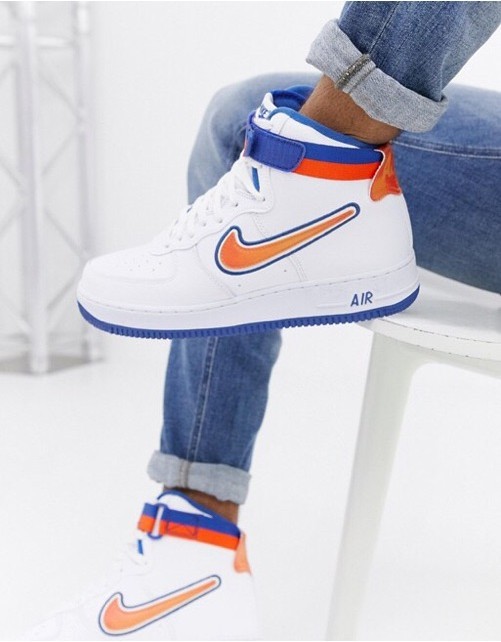 



 ♞,♘Nike Air Force 1 High ผ้าใบหุ้มข้อ สีขาว/กรม/ดำ แท้%