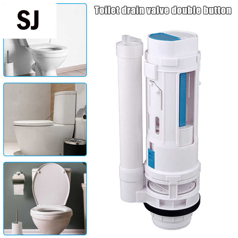 Tank Water Connected 2 Flush Fill Toilet Cistern Inlet Drain Button Repair Parts Water Outlet