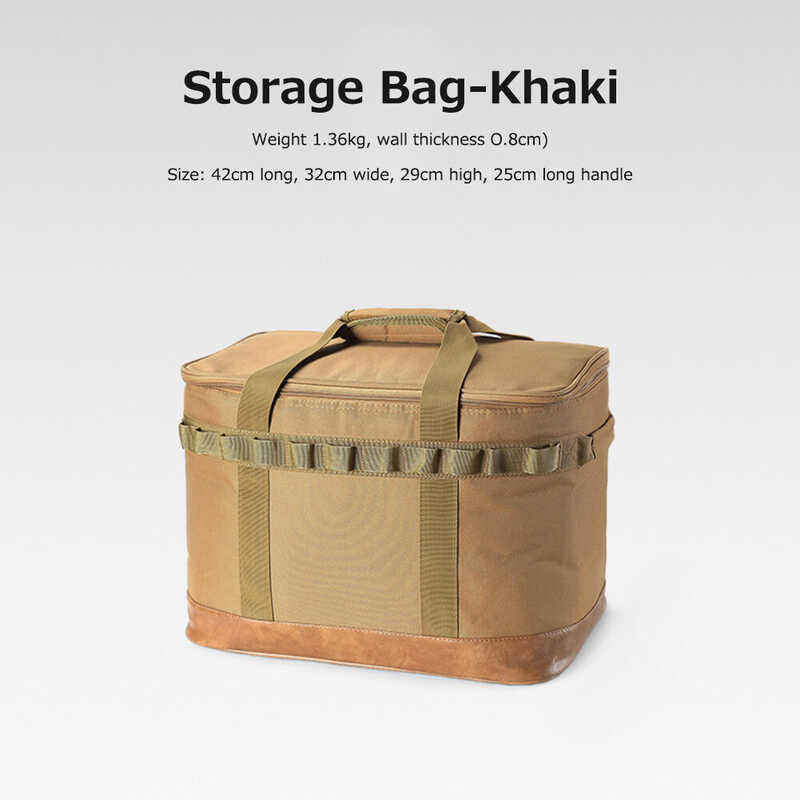 ➧ Ground Nail Tool Large Capacity Utensils Kit Organizer Waterproof Gas Canister Pot Carry Bag Mu