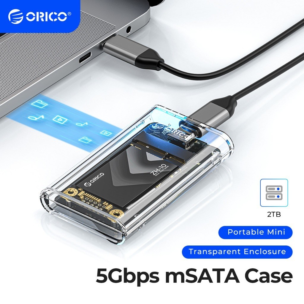 Orico mSATA SSD Enclosure USB 3.1 5Gbps SATA to Type C SSD Hard Drive Enclosure SSD Adapter SATA SSD กล ่ องสําหรับ mSATA SSD C