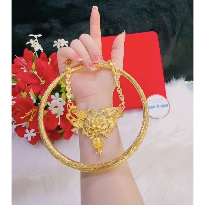 ชุด 1 Dragon Touching Pans Phoenix 2 Threads,1 งานแต ่ งงาน Apricot สร ้ อยคอ 7 Gold-Plated 24 High