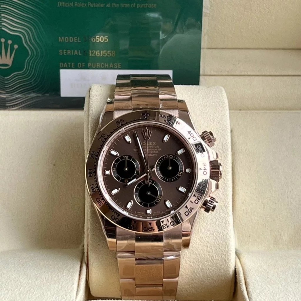 R Home BT Factory Listed 4130 Daytona All Rose Gold Super 4130 กลไกการทํางานนานมาก 72 ชั่วโมง