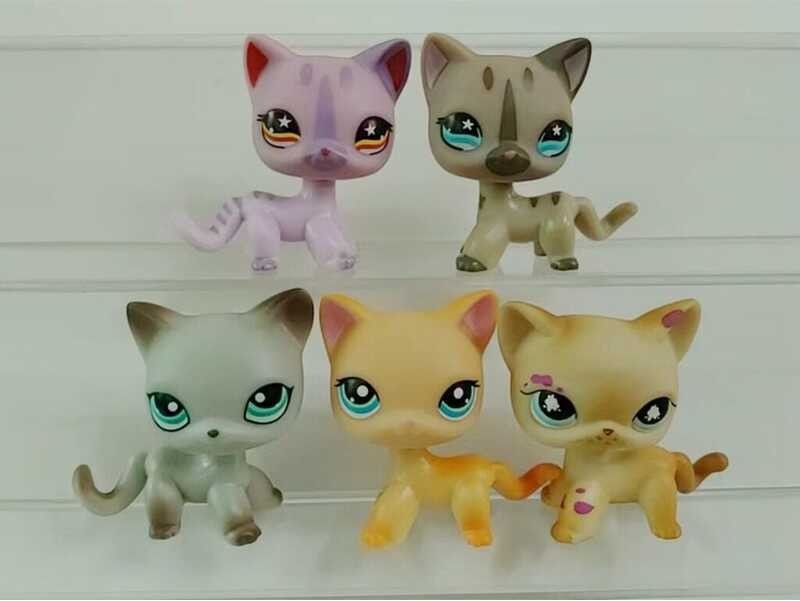 Action 5pcs/lot LPS Figure Toy pet shop cat lps-5a0033 Littlest Pet Shop kid toy