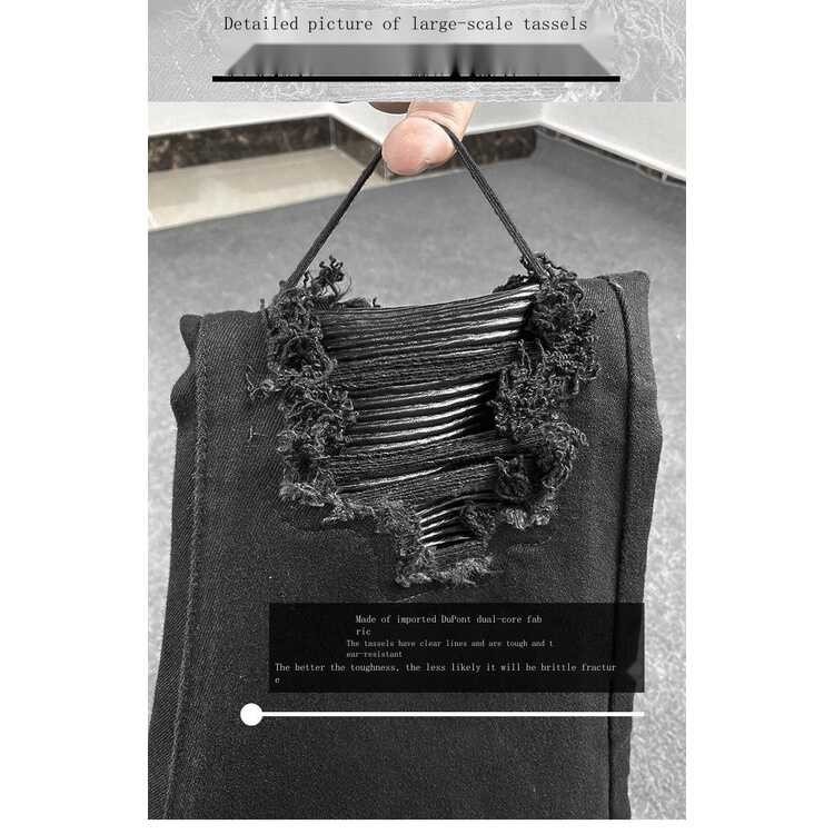 MX1 กางเกงยีนสกินนี่ Amiri หนัง ยืดหยุ่น แต่งรอยขาด สไตล