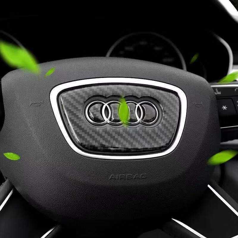 ❤ Xuming AUDI A1 A3 A4 A5 A6 Q5 Q3 Q7 Carbon Fiber Steering Wheel Stickers Car Refitting