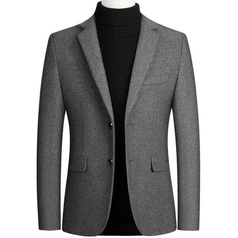 สูทผู้ชายชายหนึ่งชิ้น FAVOCENT Blazer Top ผสมผ้าขนสัตว์ชุดลำ
