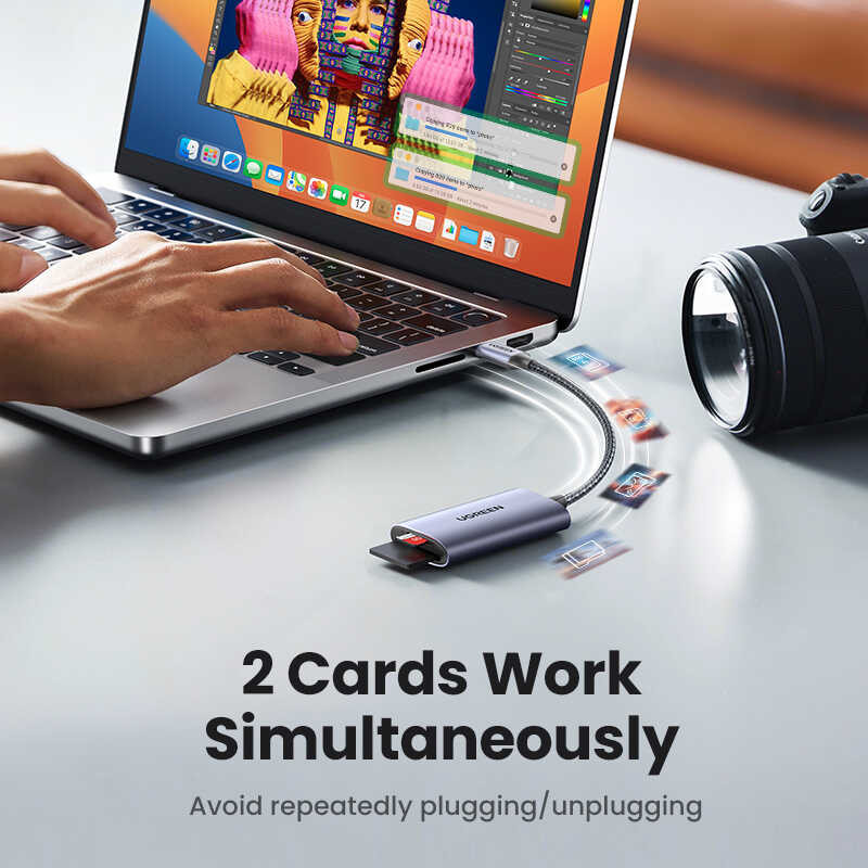 LY Sd4.0 UGREEN 312Mb / S Usb-C ถึง SD Microsd TF การ์ดหน่วยความจำอะแดปเต