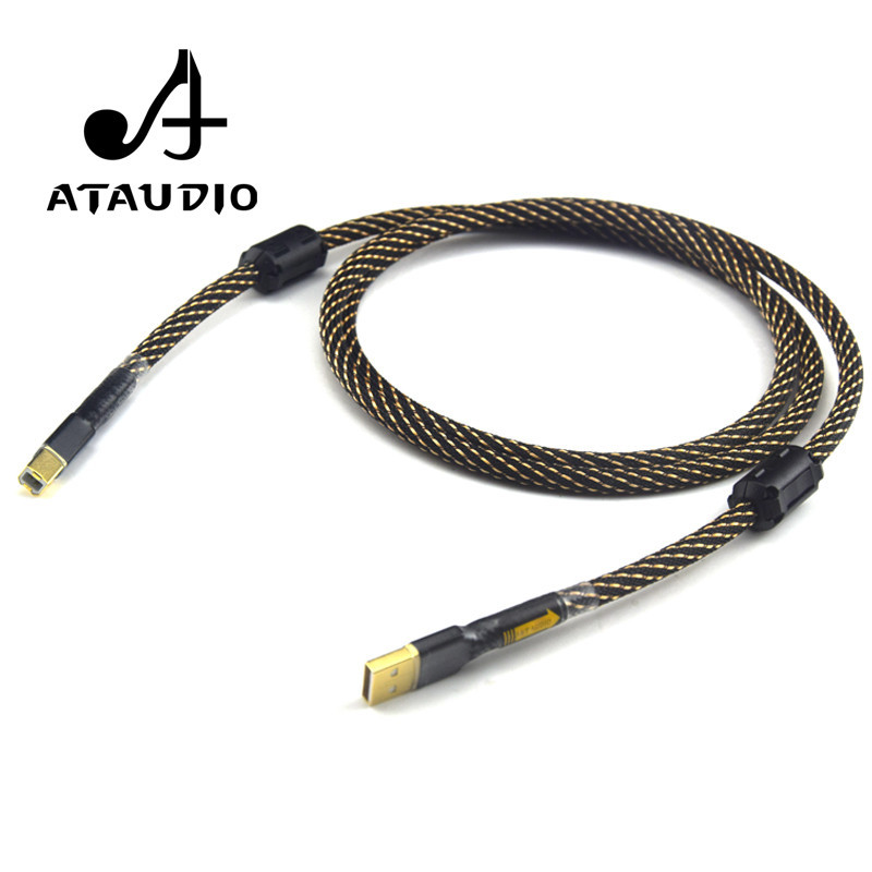 Ataudio Hifi สาย USB คุณภาพสูง Type A ถึง Type B Hifi Data Cable สําหรับ DAC