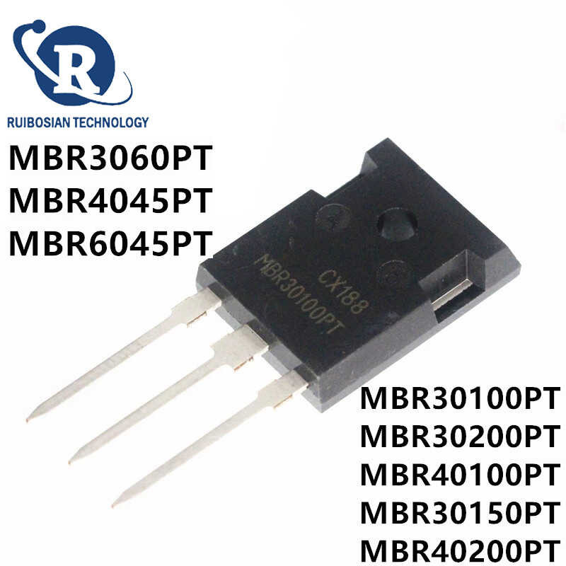 5ชิ้น Mbr30100pt ไป-247 Mbr30100 30A 100V Mbr30200pt Mbr30200 Mbr40100pt Mbr30150pt Mbr40200pt Mbr60