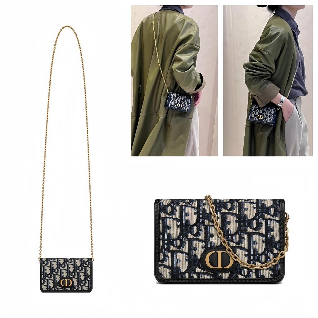♞ขายล่วงหน้ายุโรป Dior ผู้หญิง MONTAIGNE NANO กระเป๋าสะพาย/กระเป๋าสะพายข้าง/กระเป๋าคลัทช์