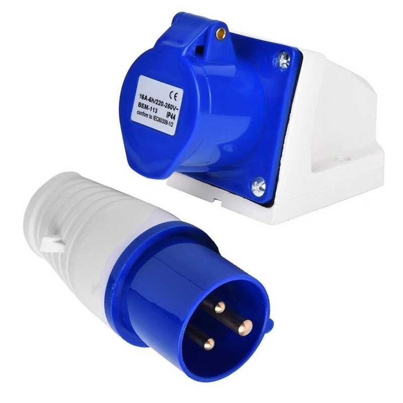 LY Van Industrial Waterproof Socket + Plug Wall Mounted 16A 3   Socket And Plug