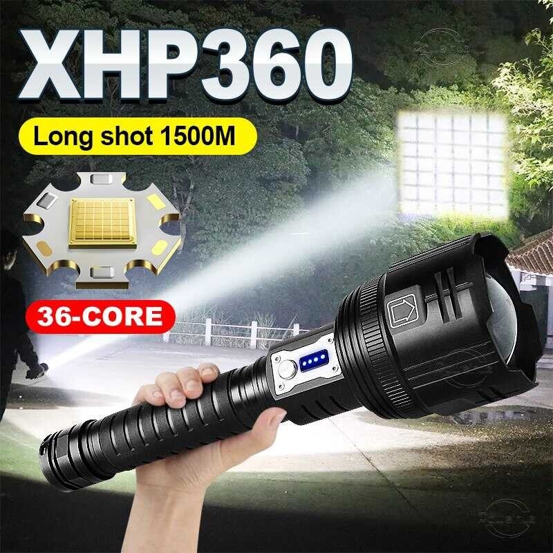 Xhp360 Flash Lights Rechargeable 5 Modes Torch Light Powerful Rechargeable Led Flashlight Waterproo 