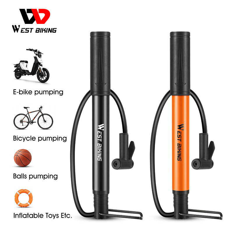 WEST BIKING 90Psi Air Pump E-Bike Pump Mountain Road Bike Pump Aluminum Alloy Cycling Tire Iator Bi