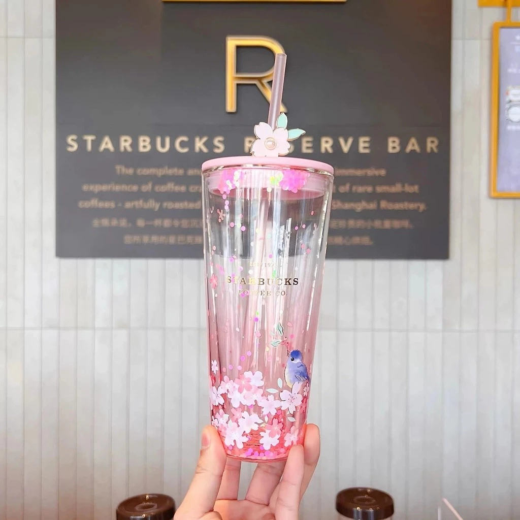 Starbuck แก้วกาแฟ แบบสองชั้น ทนความร้อน สีใส ของขวัญ thumbnail 6