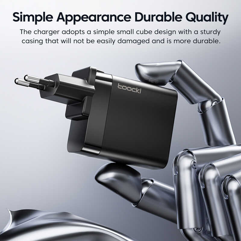 Gan Toocki 65W 3พอร์ต Fast Charger USB Type C QC 4.0 + PD 3.0 Fast Charger Wall Charger สำห Q