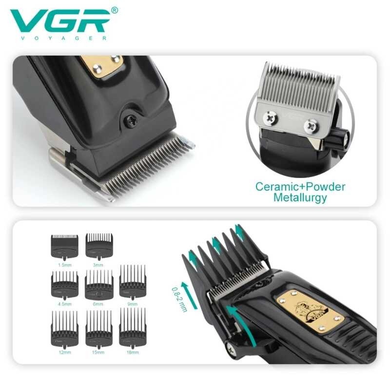 Hair Clipper VGR Adjustable Hair Trimmer Haircut hine Electric Hair Cutting hine Professional Barbe 