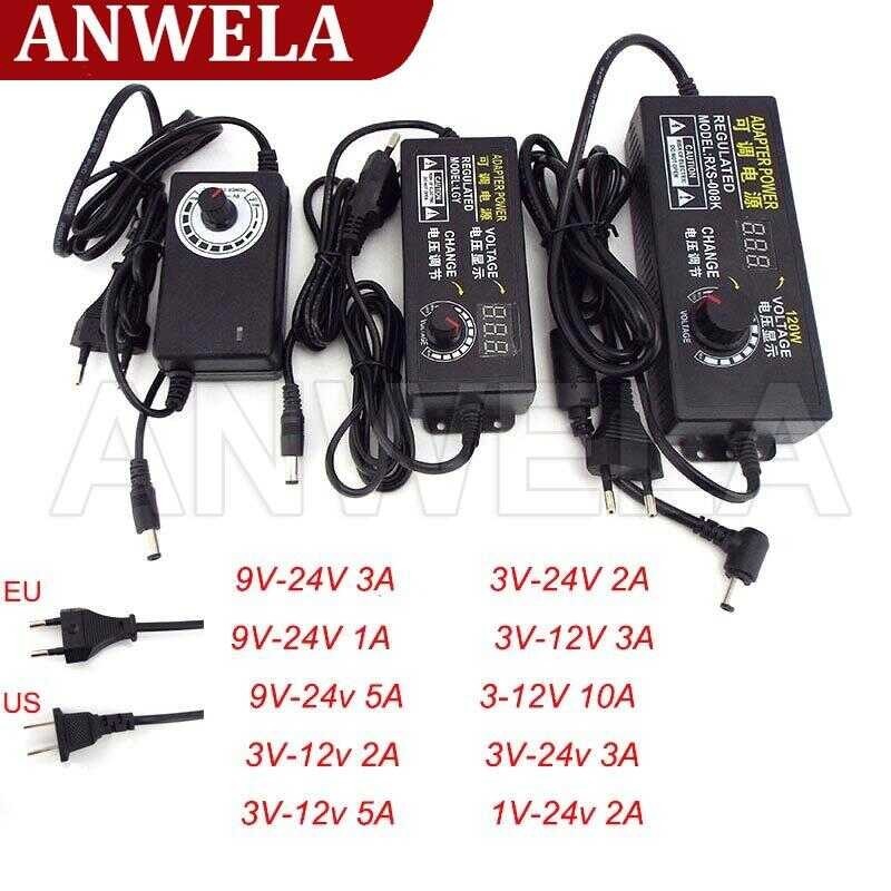 ❤ Universal ปรับได้ AC 220V To DC 12V 9V 24V แหล่งจ่ายไฟ9v-24V 3V-12V 1A 2A 3A