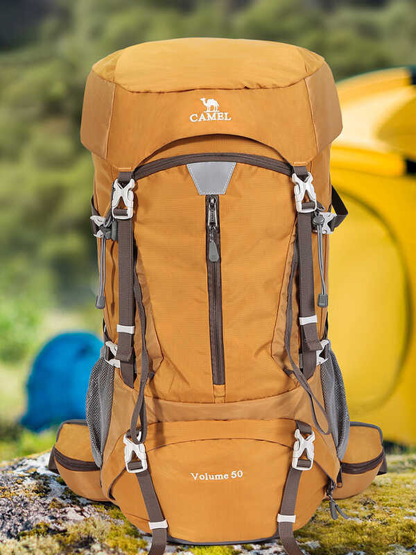 outdoor 50L CAMEL Large Capacity Hiking Camping Backpack durable bag
