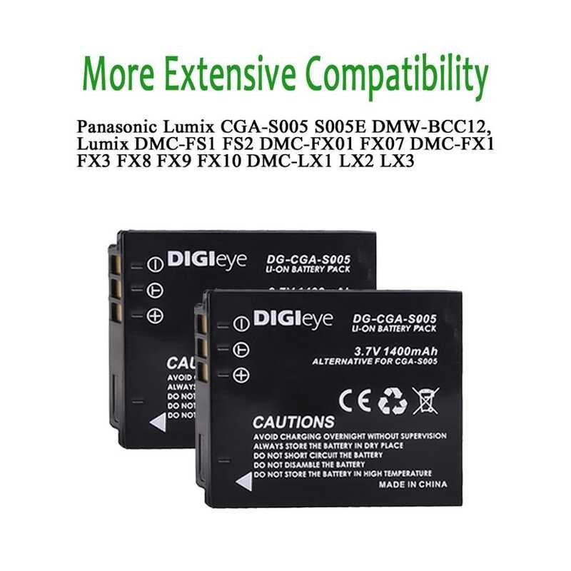 ➧ แบตเตอรี่ Cga-S005 Dmw-Bcc12 + พานาโซนิค Lumix Dmc-Fx3 Fx8 Fx9 Fx10 Fx12 Fx50