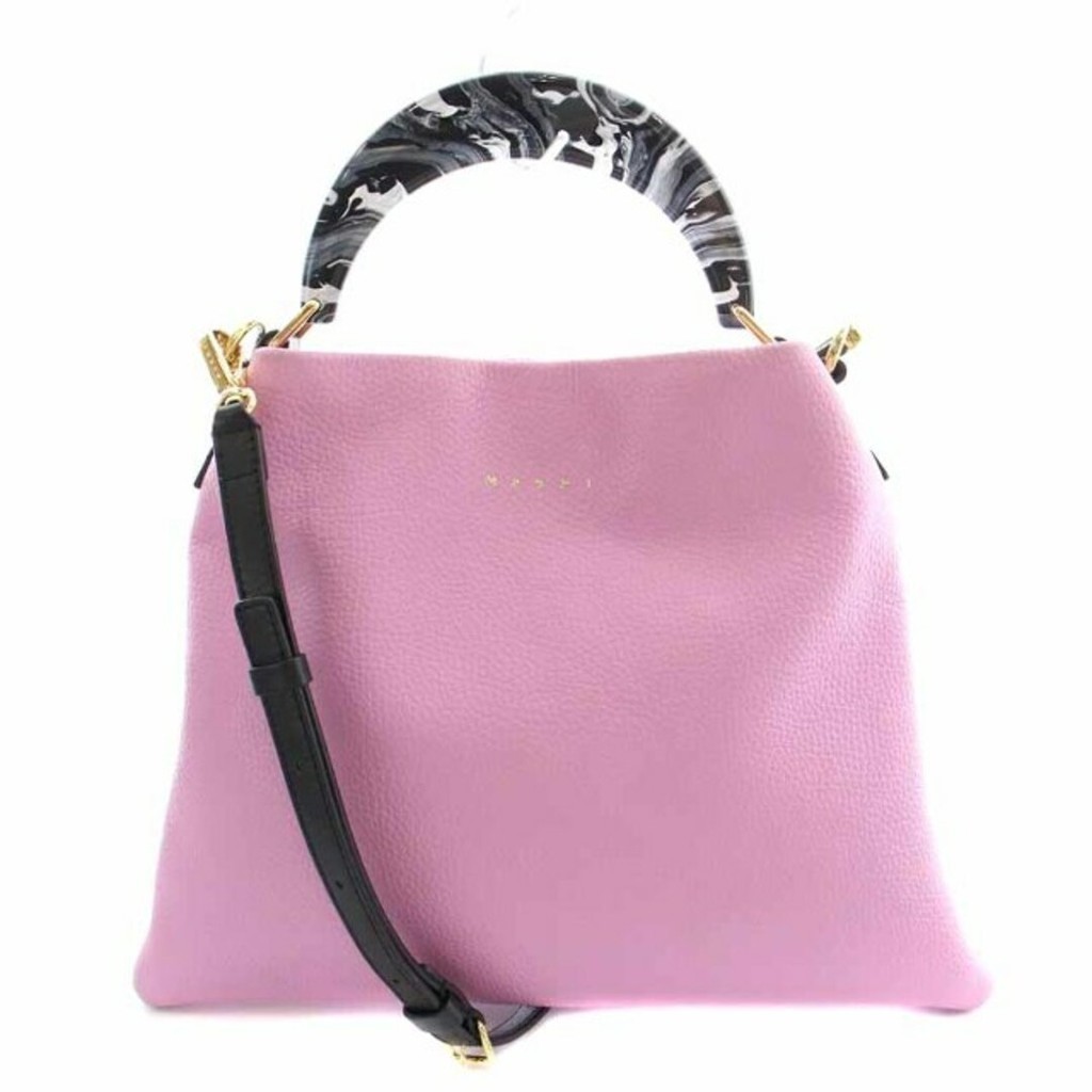 Marni Leather Venice Handbag Hobo Shoulder Bag Pink Direct from Japan Secondhand