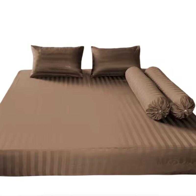 ผ้าปูริ้วซาติน 1แถม2 ผ้าปูริ้วแท้เกรดพรีเมี่ยม แถมฟรี ปลอกหมอนหนุน 2ใบ สีเดียวกับผ้าปู