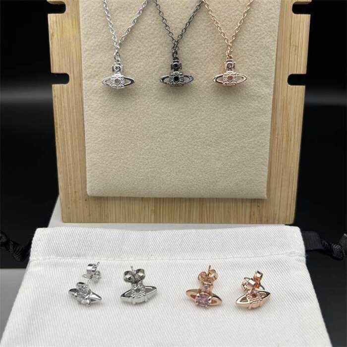 /Westwood Vivian ของแท้เหมือนเล็บจิก4เล็บ Zircon Shanzuan Saturn หลังจ