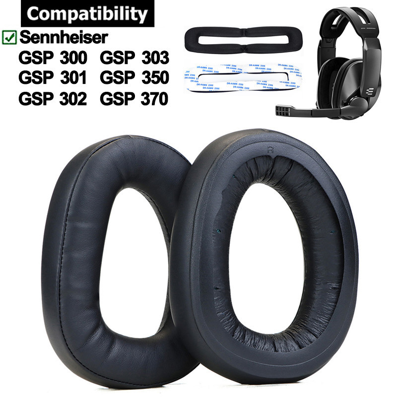 แผ่นฟองน้ําครอบหูฟัง สําหรับ Sennheiser GSP 300 301 302 303 350 370