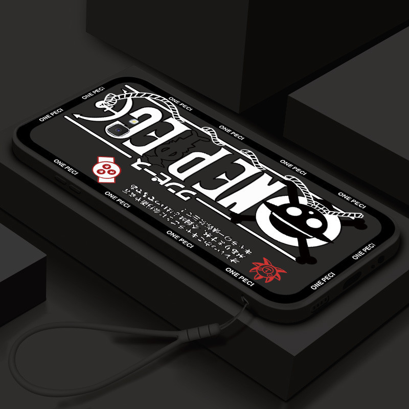Casing Samsung J7 Prime ON7 2016 INS Anime One Piece LOGO Straight Edge TPU Soft Phone Case