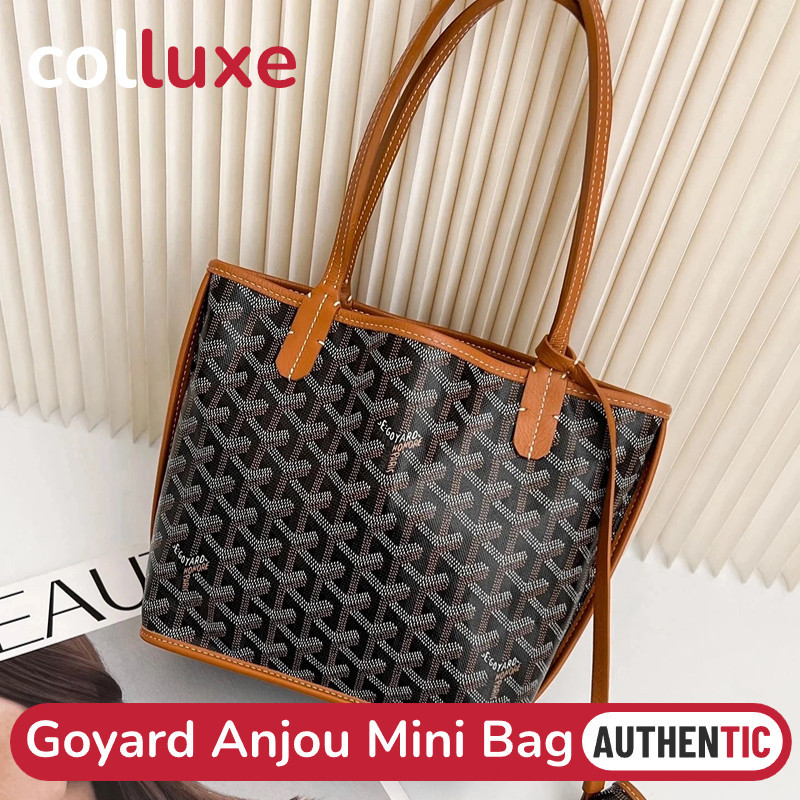 ♞,♘,♙ของแท้New Goyard Anjou Mini Tote Bag หนังลูกวัว ใช้สองด้าน