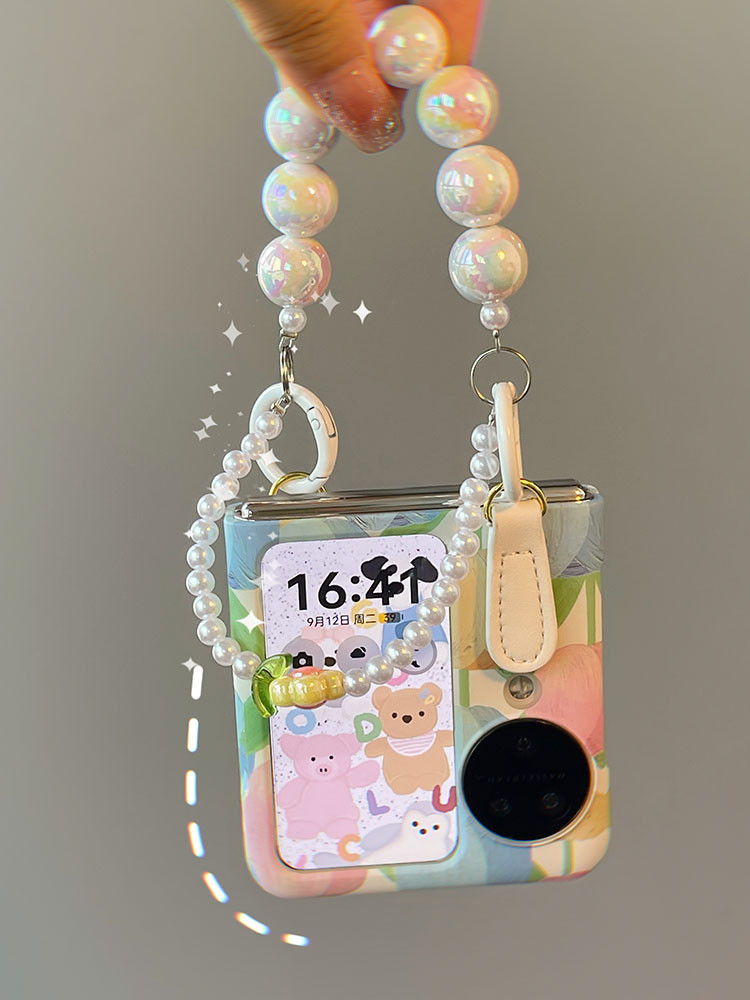 ใหม่เกาหลีน่ารักฤดูใบไม้ผลิทิวลิปมุกดอกไม้สร้อยข้อมือเคสโทรศัพท์สําหรับoppoค้นหาn2flip N3Flip N2 flip N3 Flipกันกระแทกปกหลัง