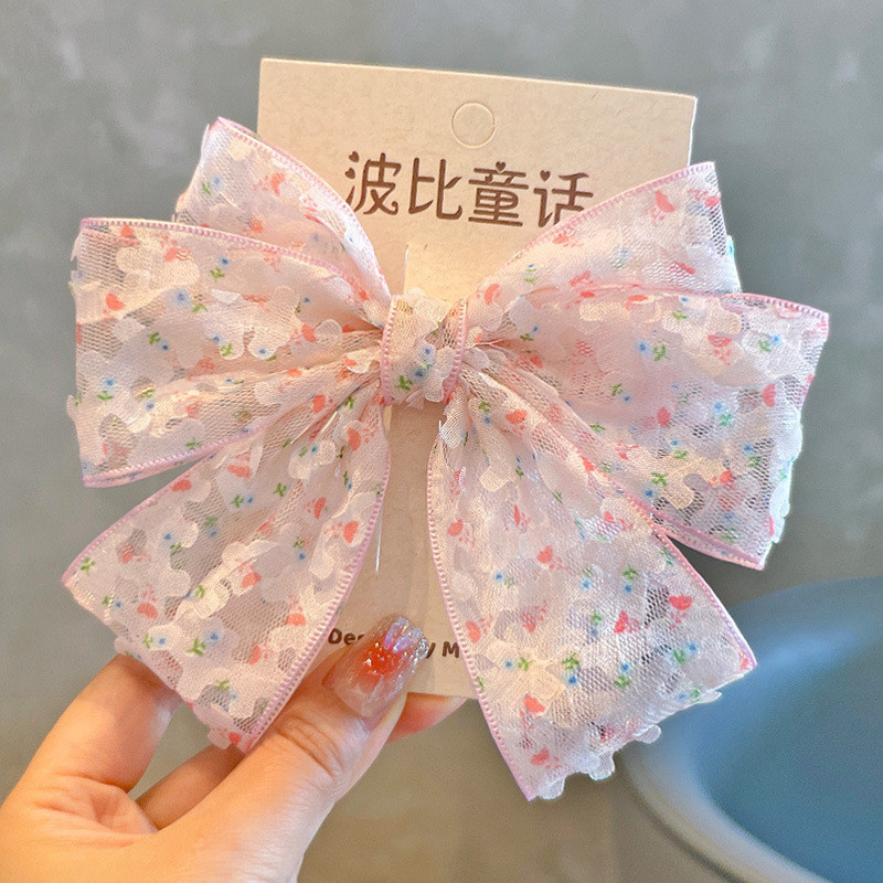 1pcs น ่ ารักสดดอกไม ้ โบว ์ เด ็ ก Hairpins สาวอุปกรณ ์ เสริมผมวงผมยืดหยุ ่ น