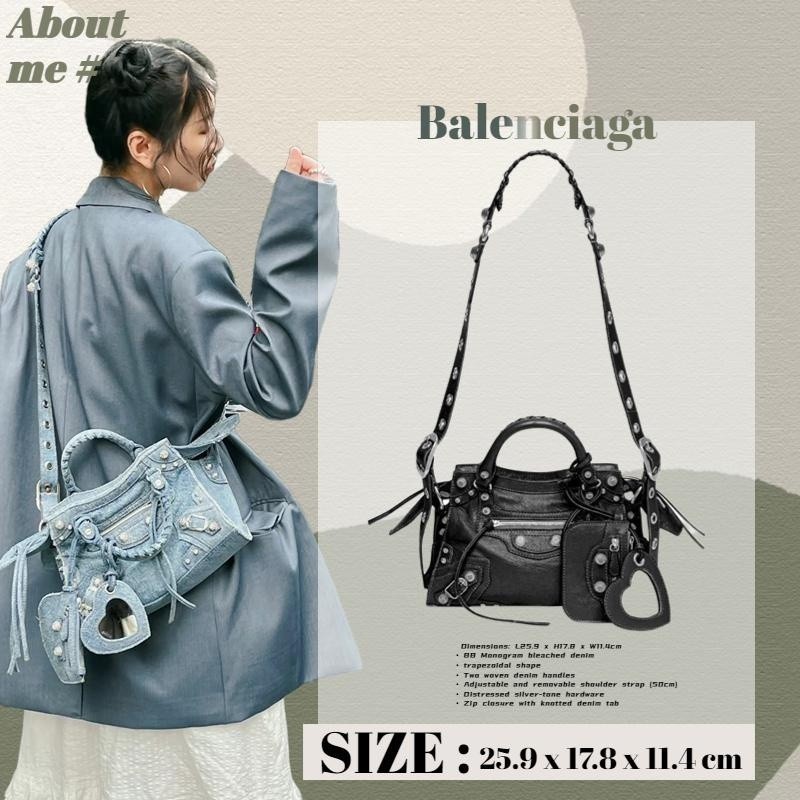 Balenciaga NEO CAGOLE Plus Mini Denim Series กระเป ๋ า Messenger ผู ้ หญิง WI5E