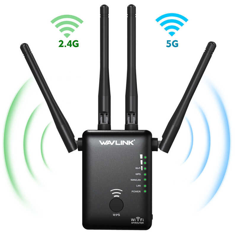 AC1200 Dual Wavlink Band Wireless Range Extender Repeater Router WPS Button With 4 External Antenna