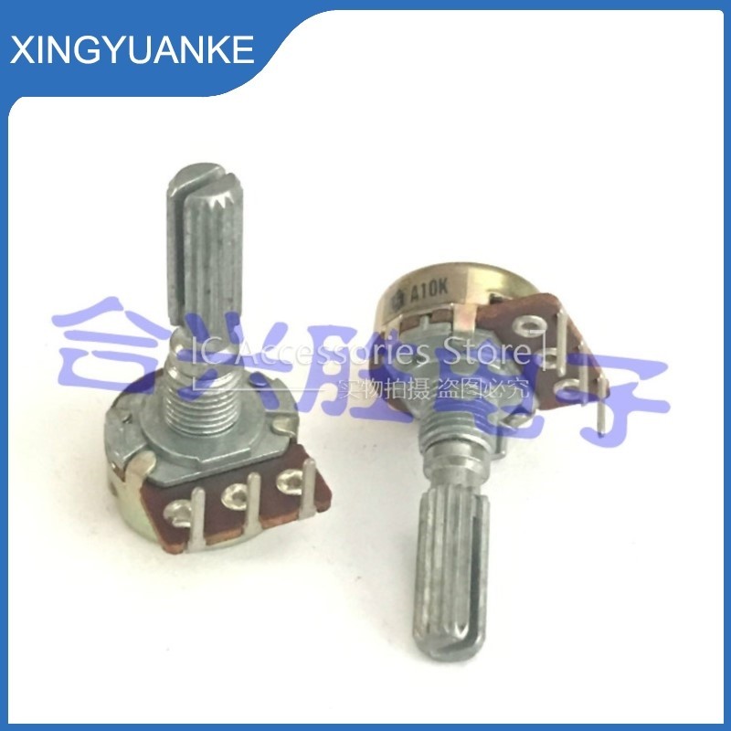 2 ชิ้น/ล็อต 16 ประเภทโรตารี Potentiometer Bent เท้าเดี่ยว A5K A10K เครื่องขยายเสียงปริมาณ Potentiome