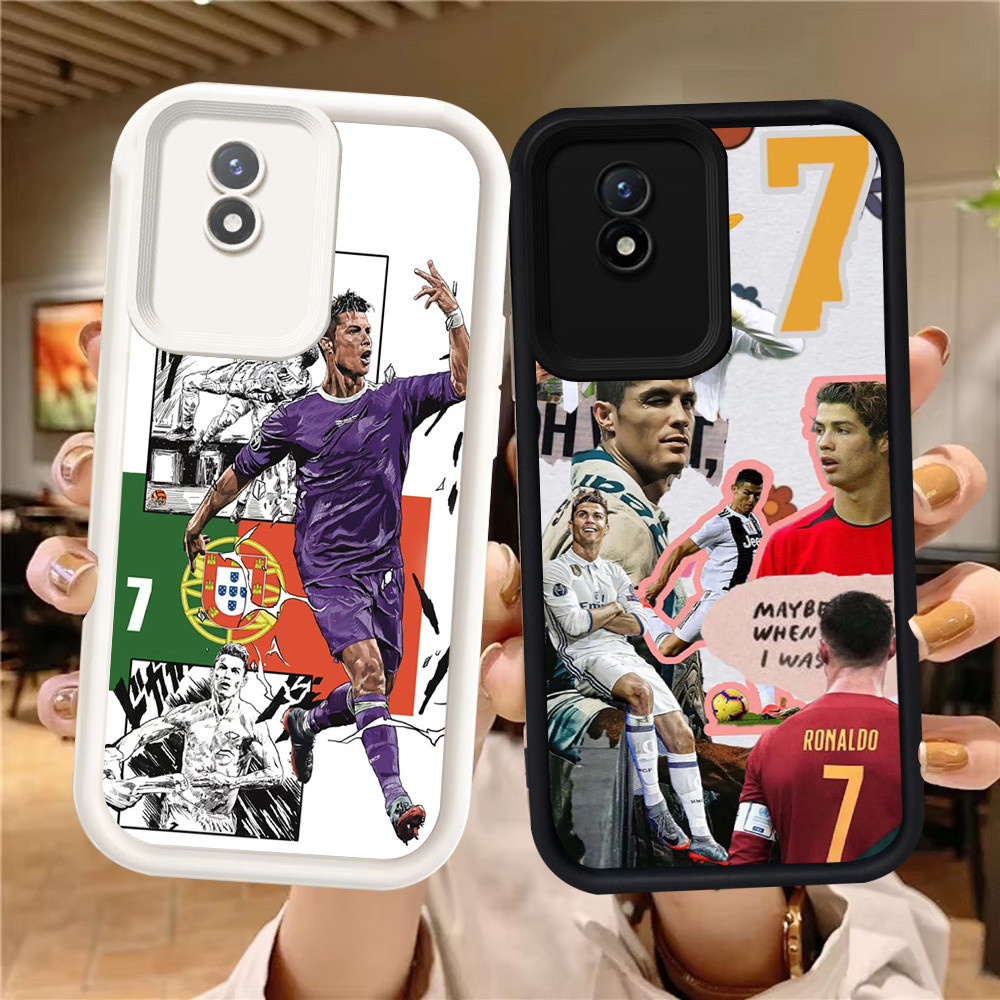Z-5 CR7 Ronaldo ฟุตบอลสีขาวสีดําสําหรับ VIVO Y02t Y02a Y02 V30E V30 Pro 5G กรณี